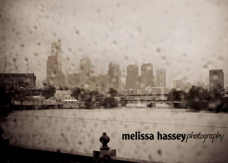 rainy philadelphia skyline