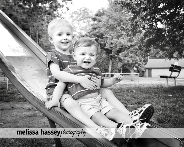 brothers on slide
