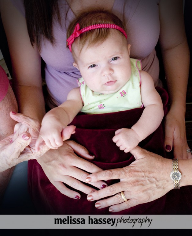 baby and generations of hands