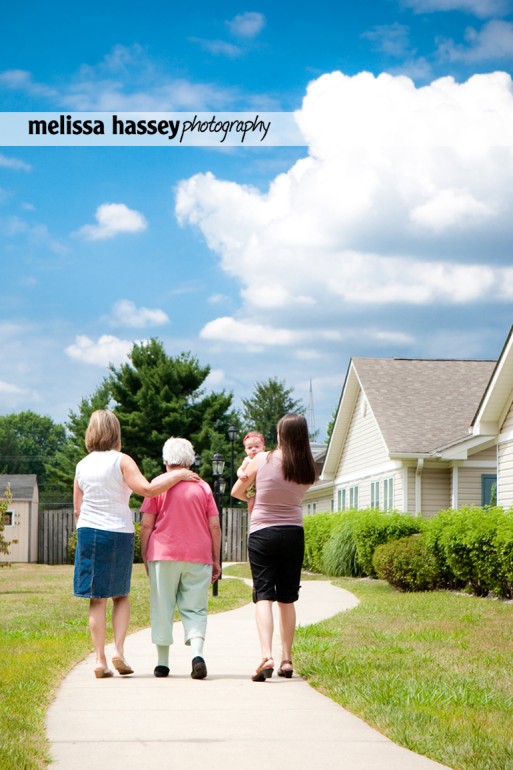 walking under a blue sky