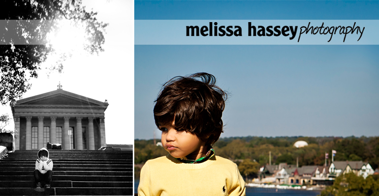 boy on art museum steps