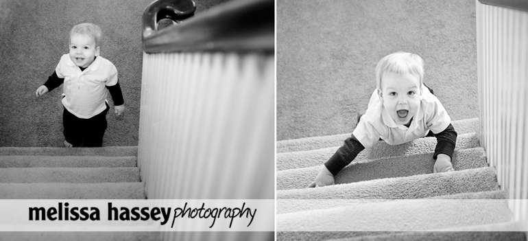 toddler on steps