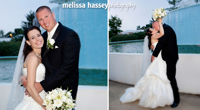 bride & groom waterfall